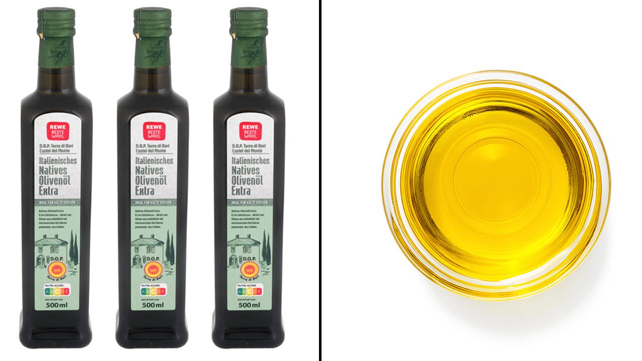 Natives Olivenöl Extra von Rewe im Test "ungenügend"