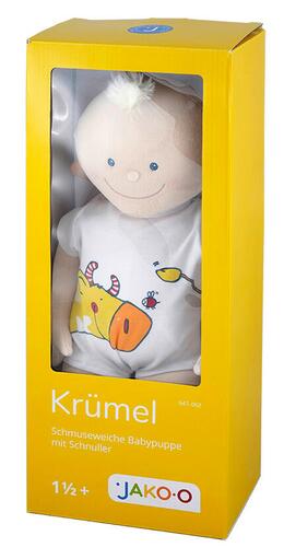 Jako-O Babypuppe Krümel mit Schnuller, 43 cm