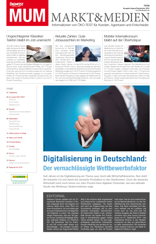 MUM - Markt und Medien 08/2016 MUM - Markt und Medien 08/2016