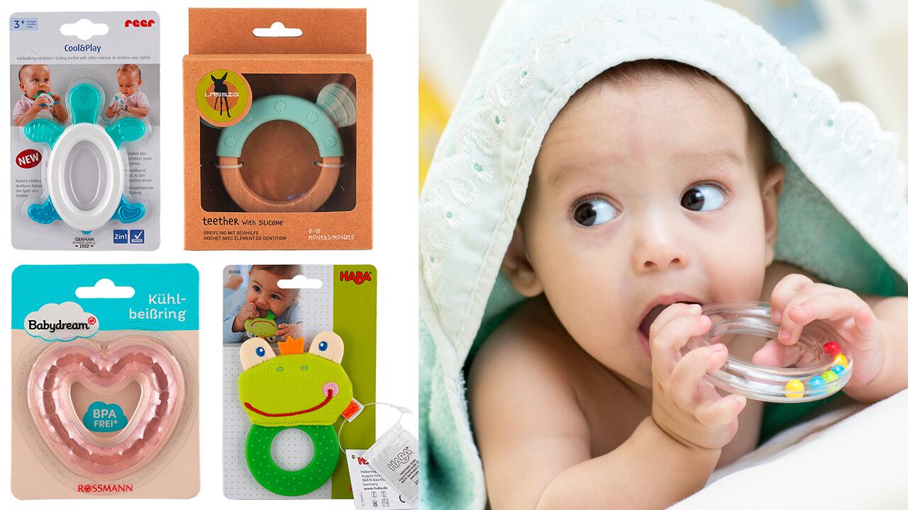 Gesunde Baby Kind Rasseln Beißen Zahnen Beißring Bälle Spielzeug Kreis Ring W6HN 