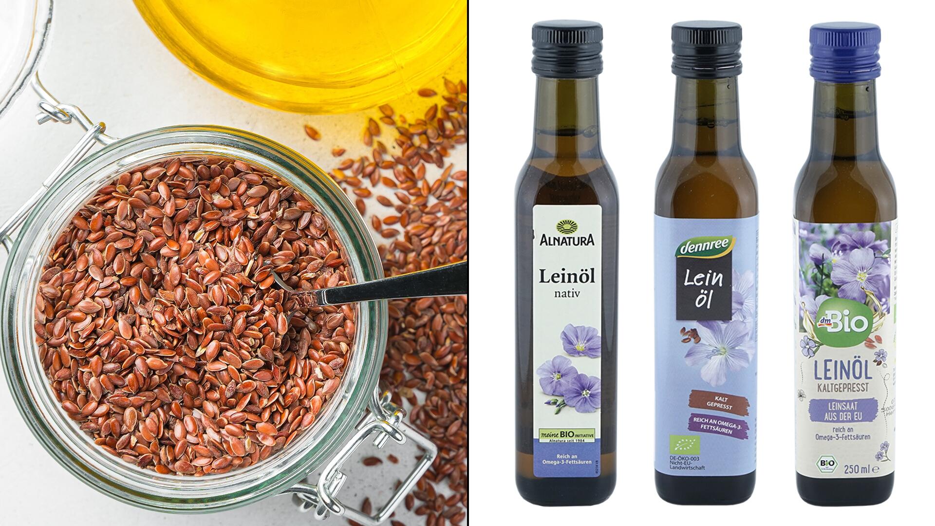 Bio-Leinöl im Test: Wir haben 20 Produkte im Labor überprüfen lassen. Bio-Leinöl im Test: Wir haben 20 Produkte im Labor überprüfen lassen.
