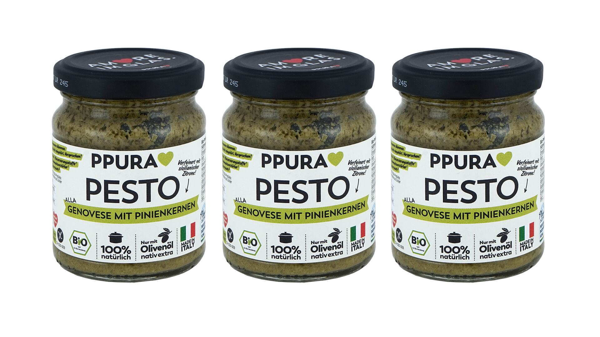 Das Ppura Pesto alla Genovese mit Pinienkernen bleibt "gut". Das Ppura Pesto alla Genovese mit Pinienkernen bleibt "gut".
