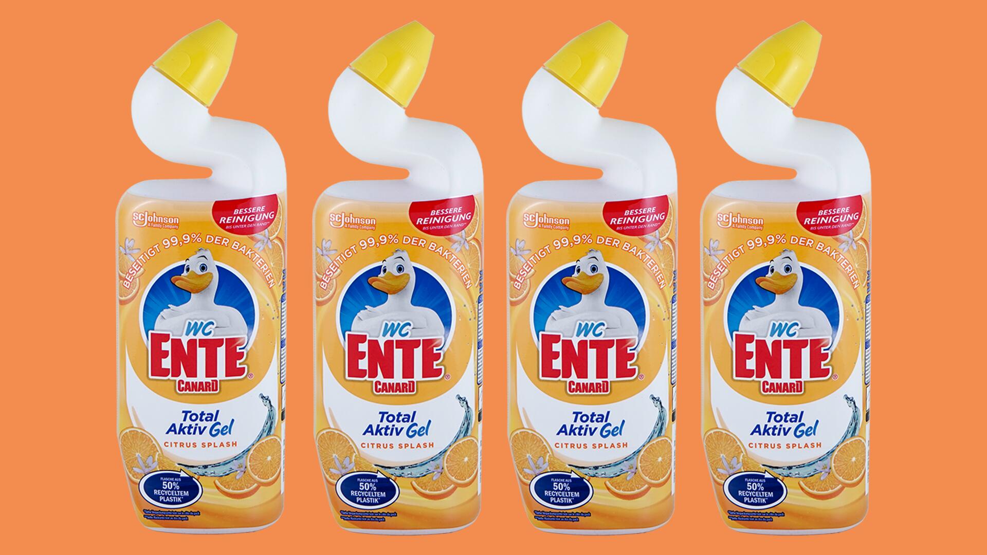 Der WC Ente Total Aktiv Gel Citrus Splash fällt als einziges Produkt in unserem Test durch.