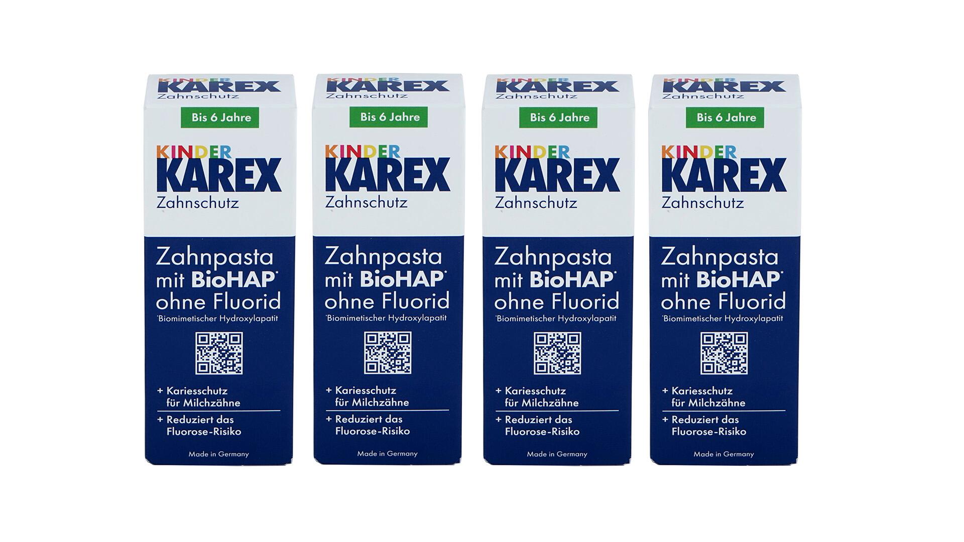 Die Kinderzahnpasta Karex hat nun eine neue geänderte Altersempfehlung.