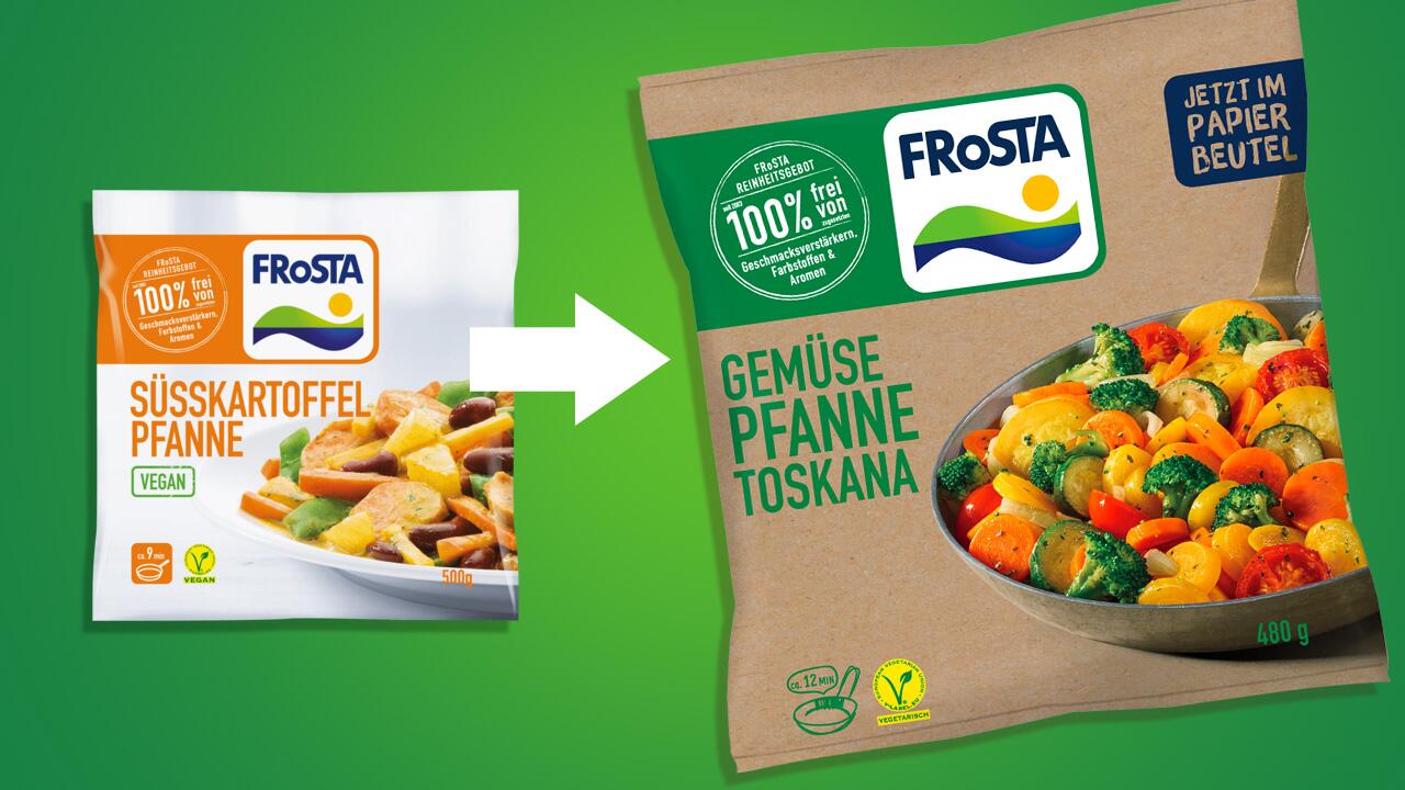 Die neue Frosta-Verpackung: Papier statt Plastik