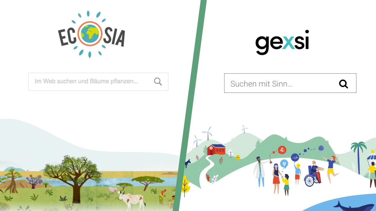 Ecosia und Gexsi sind alternative Suchmaschinen zum Platzhirschen Google.
