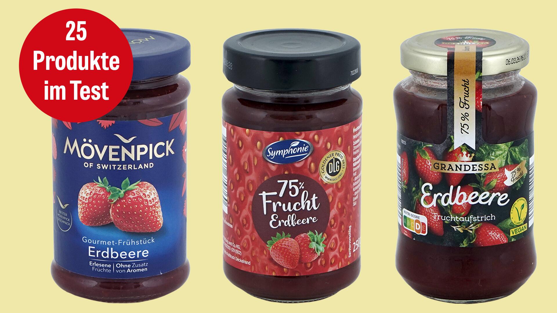 Erdbeermarmelade im Test: Wir haben 25 Erdbeer-Fruchtaufstriche getestet.