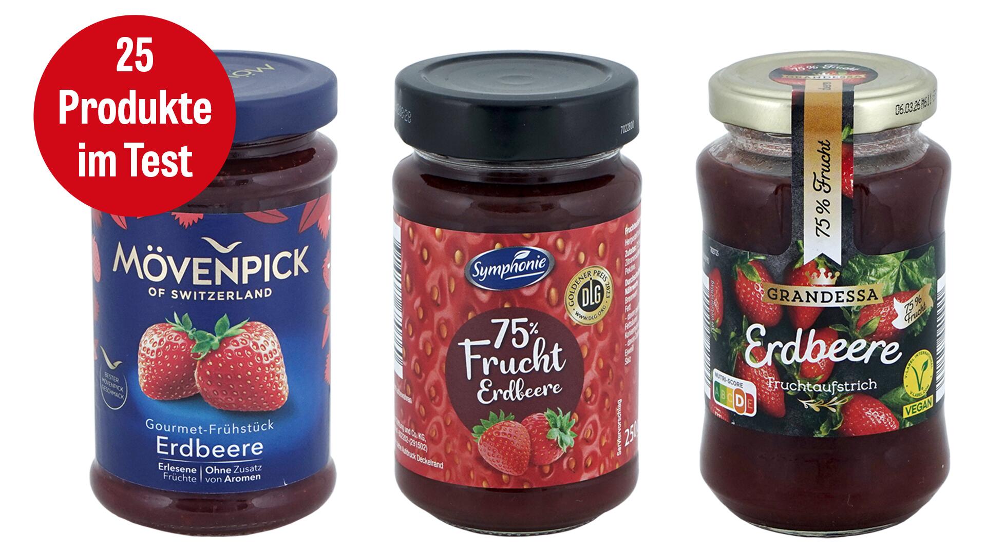 Erdbeermarmelade im Test: Wir haben 25 Produkte unter die Lupe genommen. 