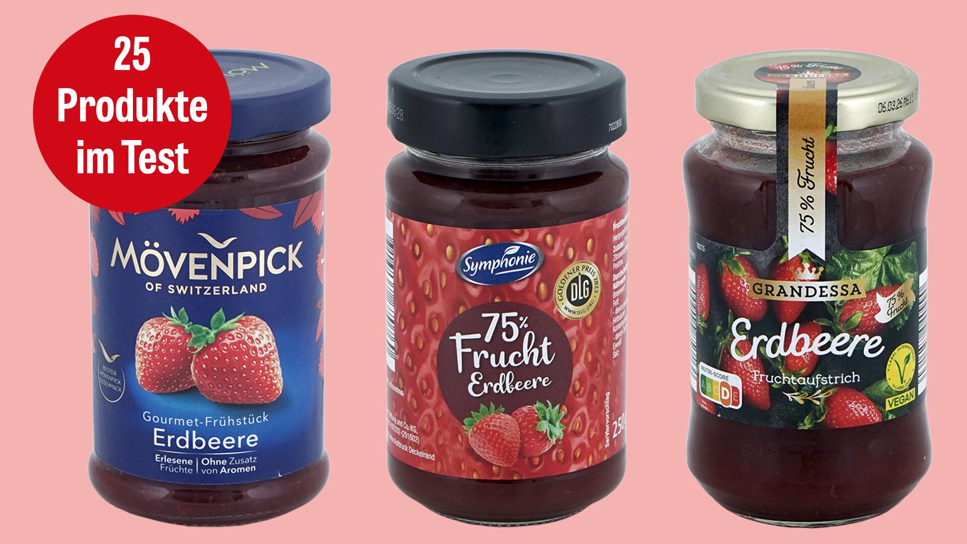 Erdbeermarmelade im Test: Wir haben insgesamt 25 Produkte überprüft. 
