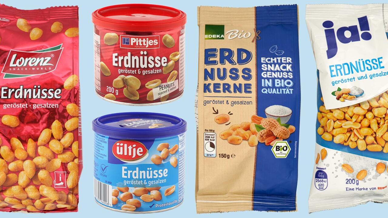 Erdnüsse im Test: So gut sind beliebte Marken wie Ültje oder Pittjes.