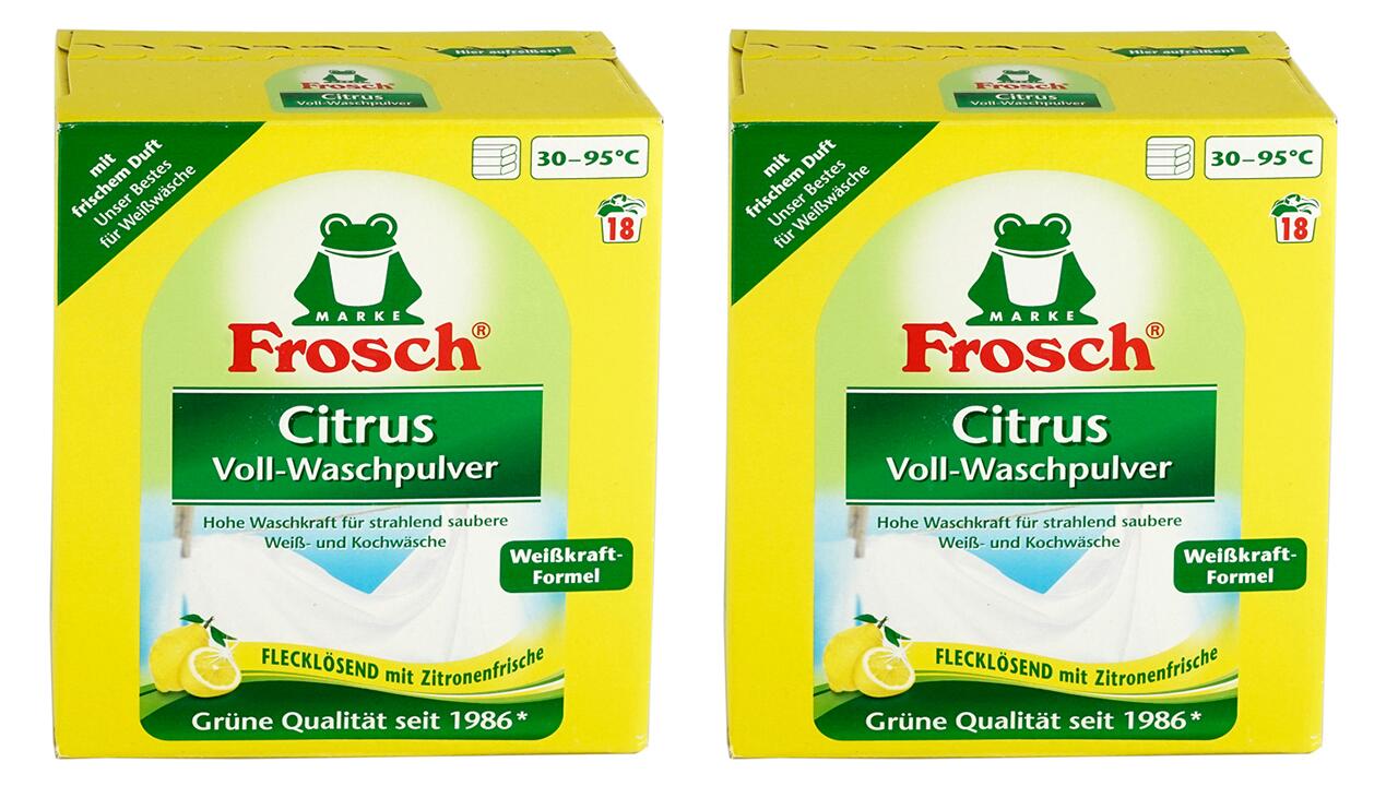 Frosch Citrus Voll-Waschpulver ist „befriedigend"