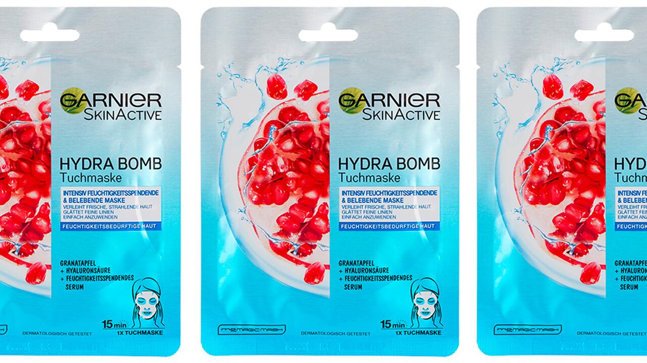 Garnier Skin Active Hydra Bomb Tuchmaske im Test: Das Produkt gehört zu den Gesichtsmasken, die durchfallen.