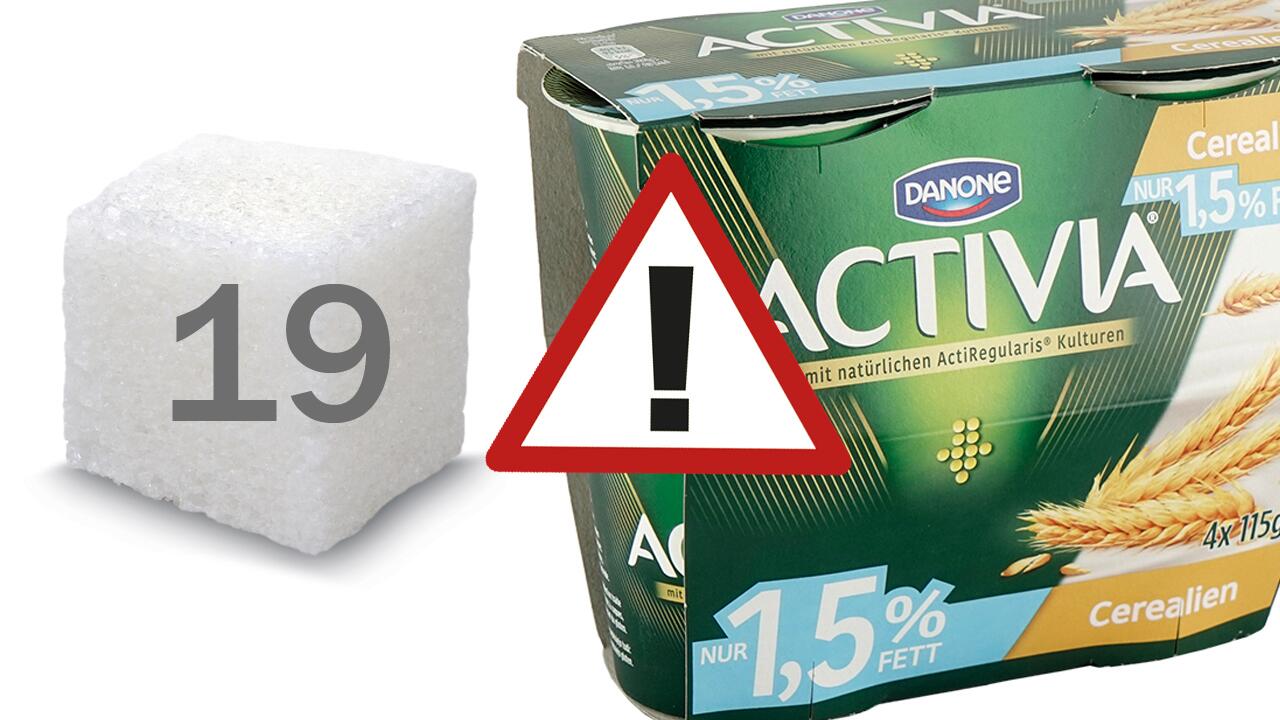 Heftiger Zuckergehalt: Danone Activia-Joghurt im Test
