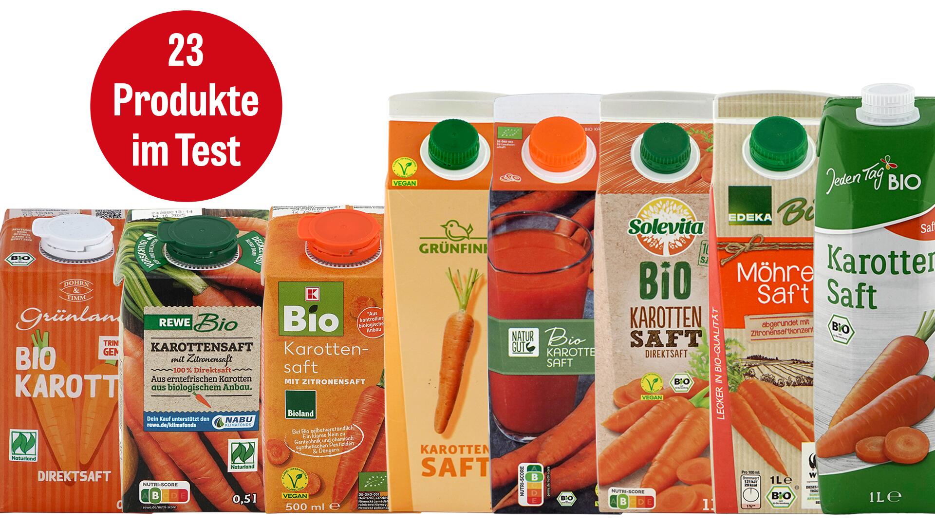 Karottensaft-Test: Wir haben 23 Karottensäfte im Labor überprüfen lassen. Karottensaft-Test: Wir haben 23 Karottensäfte im Labor überprüfen lassen.
