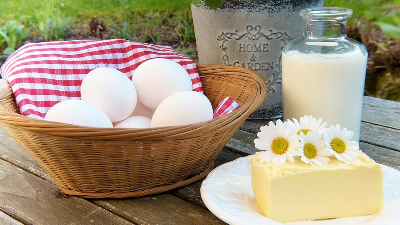 Milchprodukte und Eier enthalten B12.