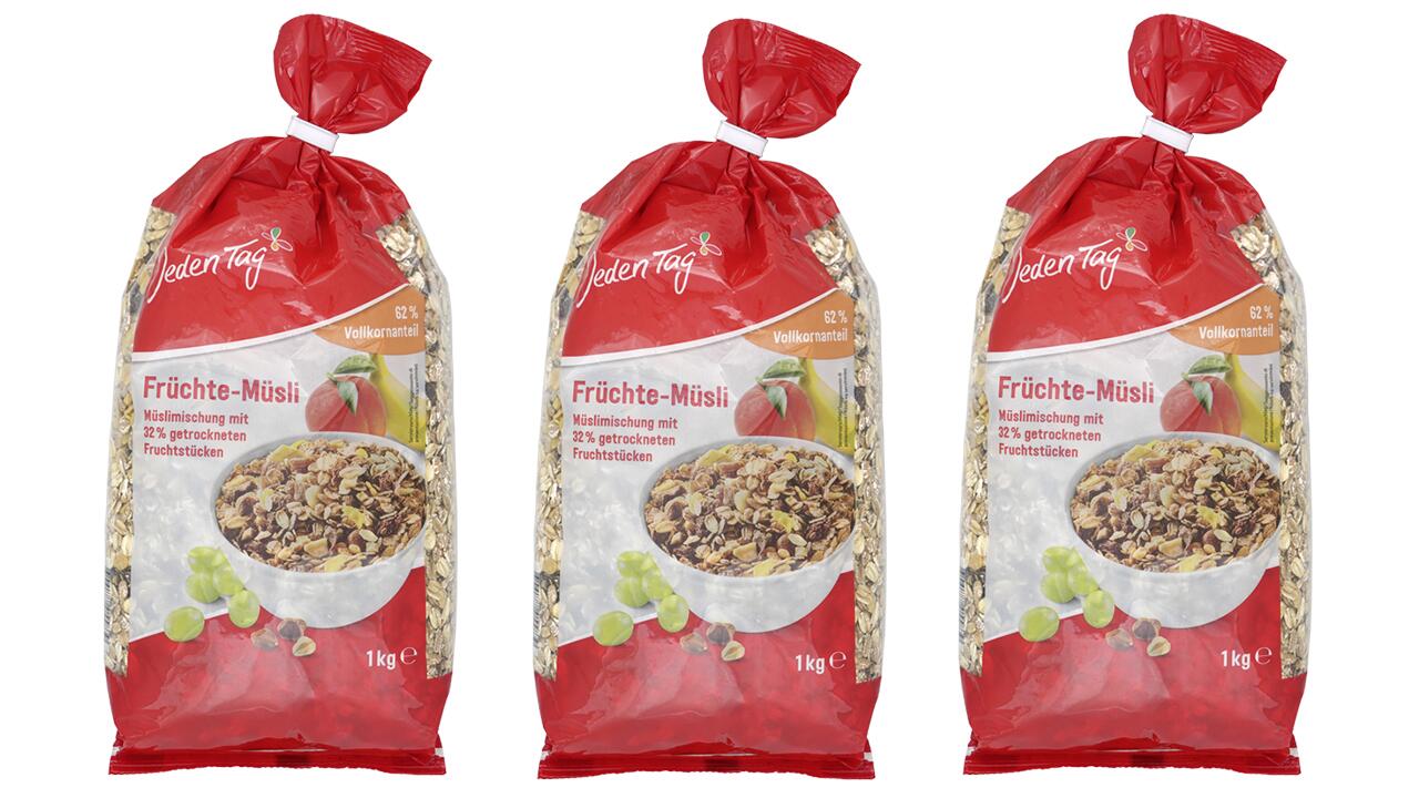 Nach Test: Deklaration von Jeden Tag Früchte-Müsli verbessert