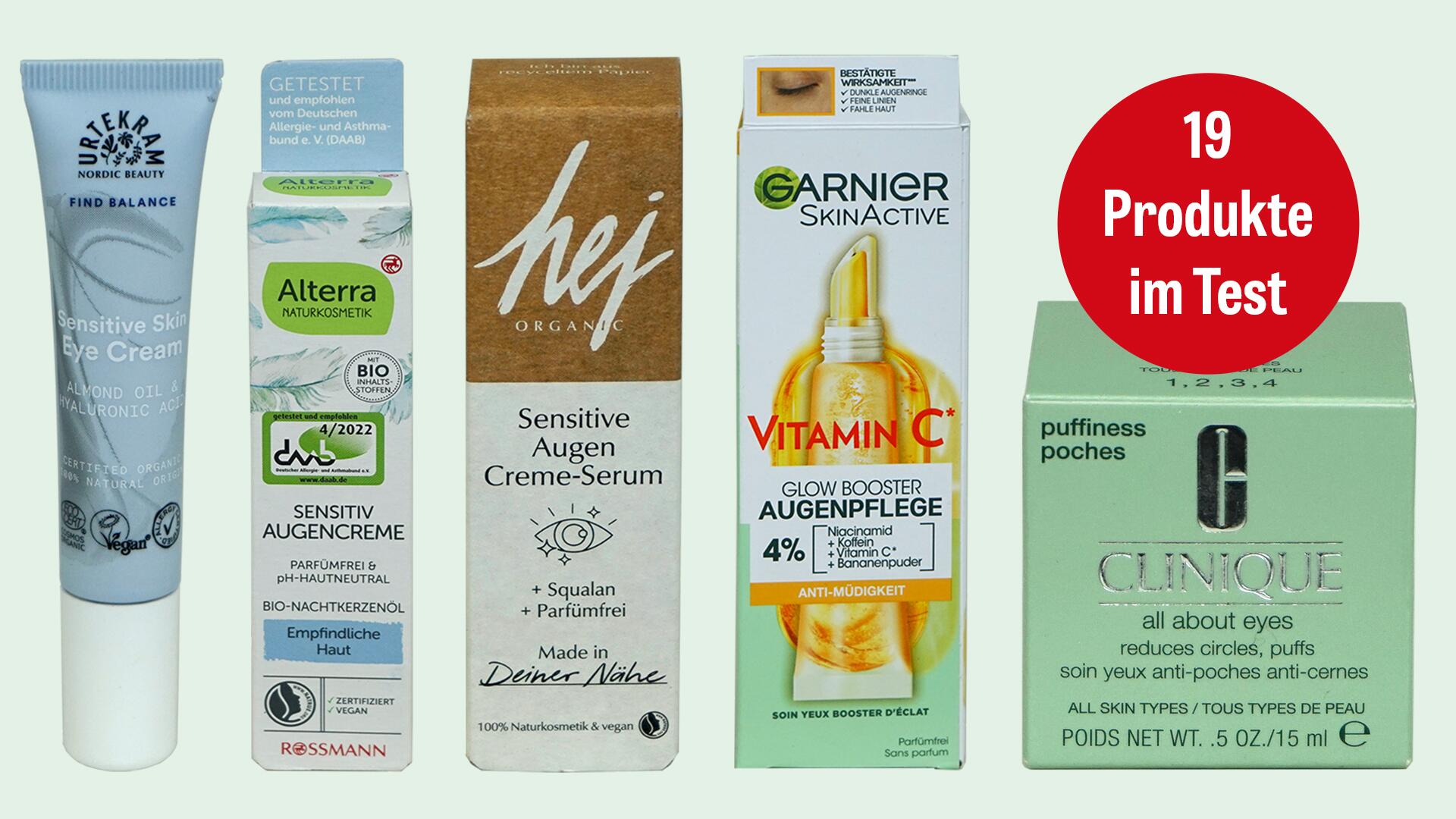 Parfümfreie Augencreme im Test: Wir haben 19 Produkte ins Labor geschickt.