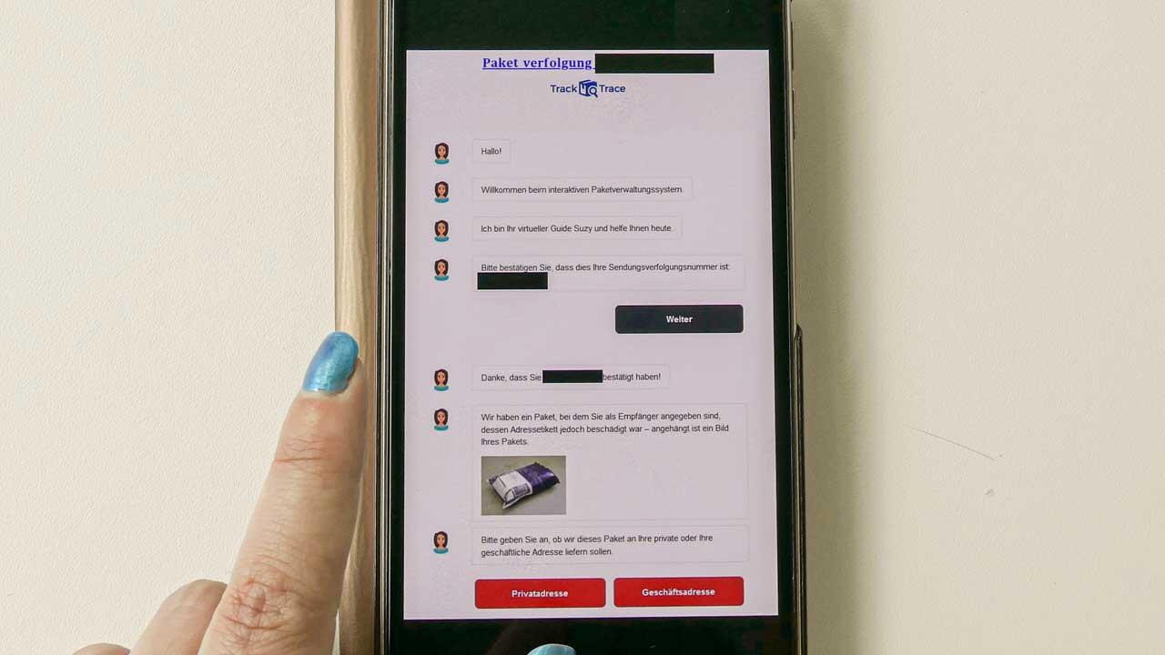 Phishing: Falscher Paketdienst-Chatbot greift Daten ab