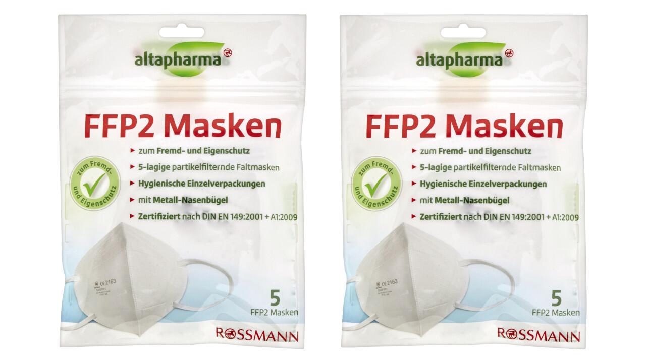 Rossmann ruft eine FFP2-Maske zurück, da sie keinen ausreichend Schutz bietet.