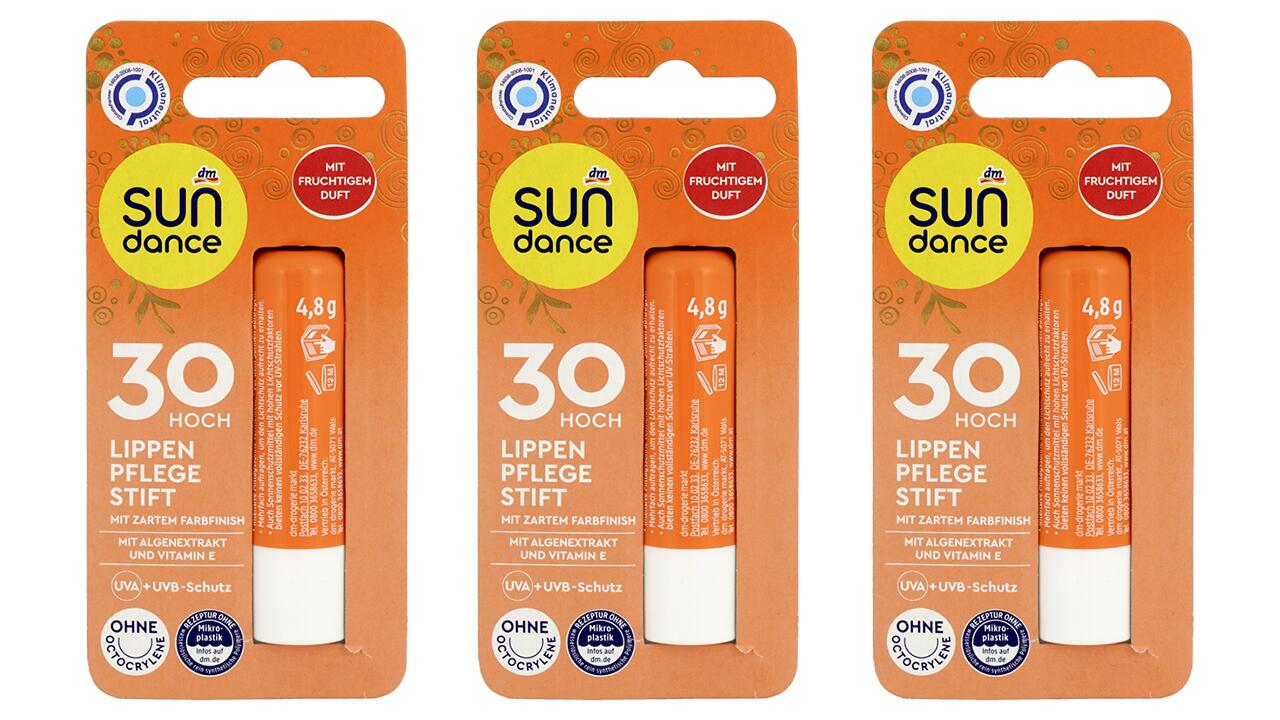 Sun Dance Lippenpflegestift verbessert sich nach Test