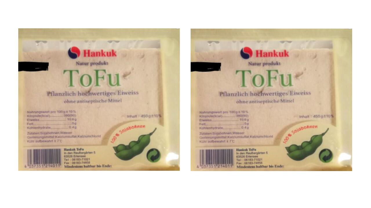 Tofu von Hankuk Lebensmittel wird zurückgerufen.