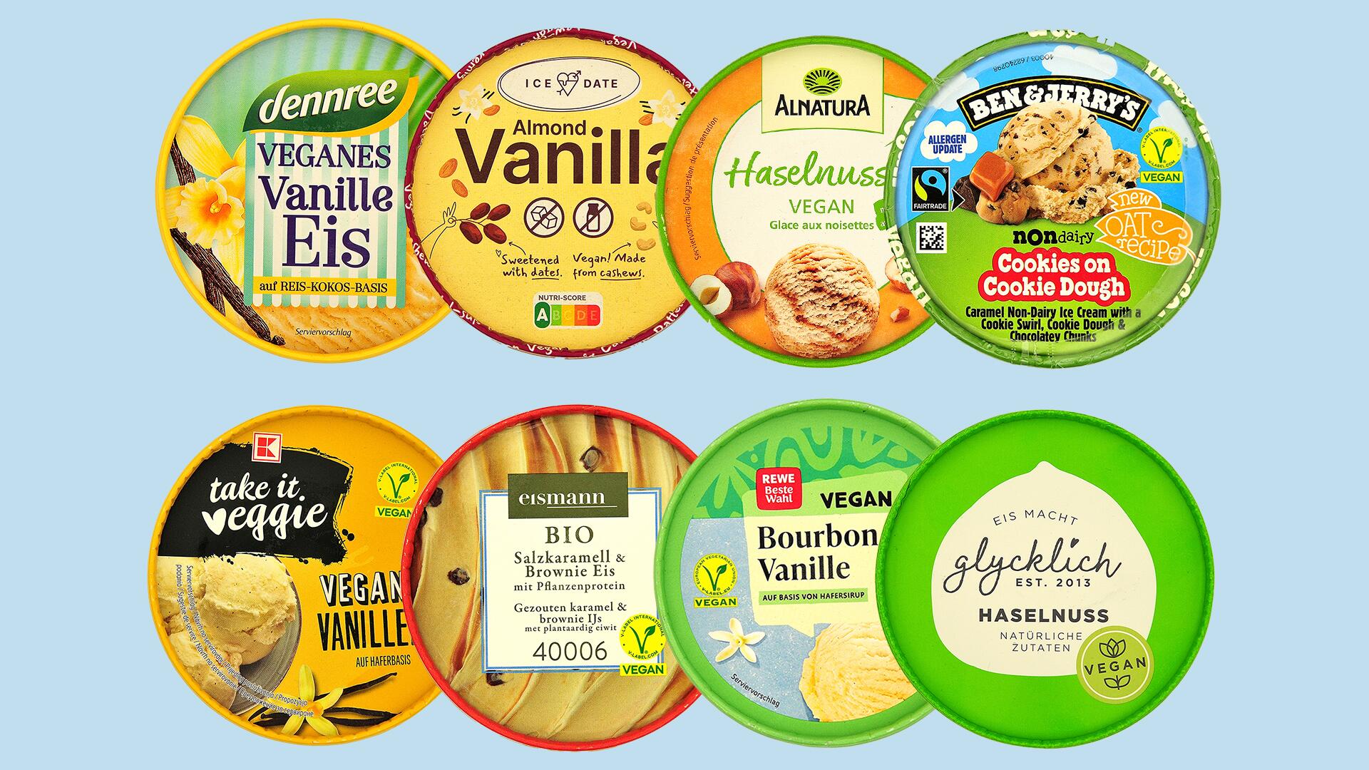 Veganes Eis ist besser fürs Tierwohl. Aber ist es auch frei von problematischen Inhaltsstoffen? Wir haben zwölf vegane Eiscremes getestet.