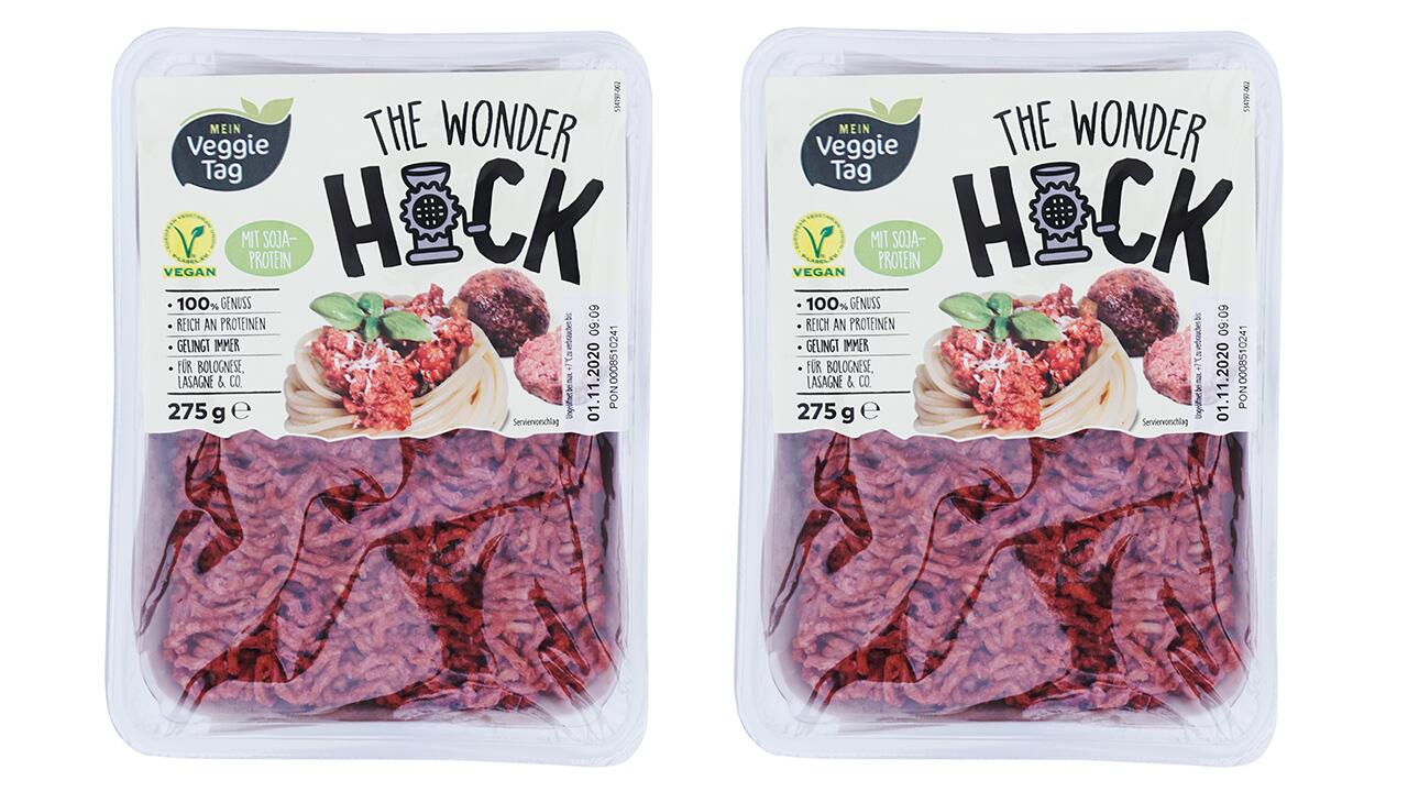 Wonder Hack von Aldi im Test: Der Fleischersatz gehört zu den Produkten im Test, die durchfallen. 
