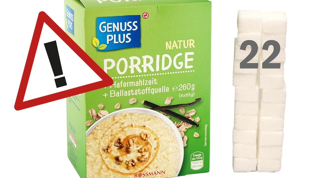 Zucker ohne Ende: Rossmann-Porridge im Test überzuckert