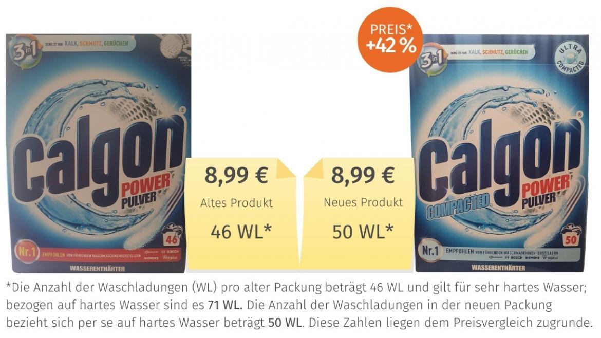 Der Wasserenthärter von Calgon steht zur Wahl für die "Mogelpackung des Jahres". Der Wasserenthärter von Calgon steht zur Wahl für die "Mogelpackung des Jahres".