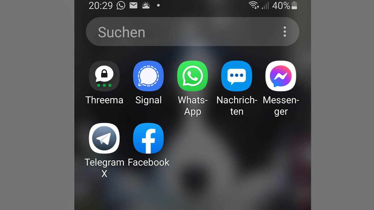 Alternative Messenger-Dienste: Threema, Signal, Telegram.