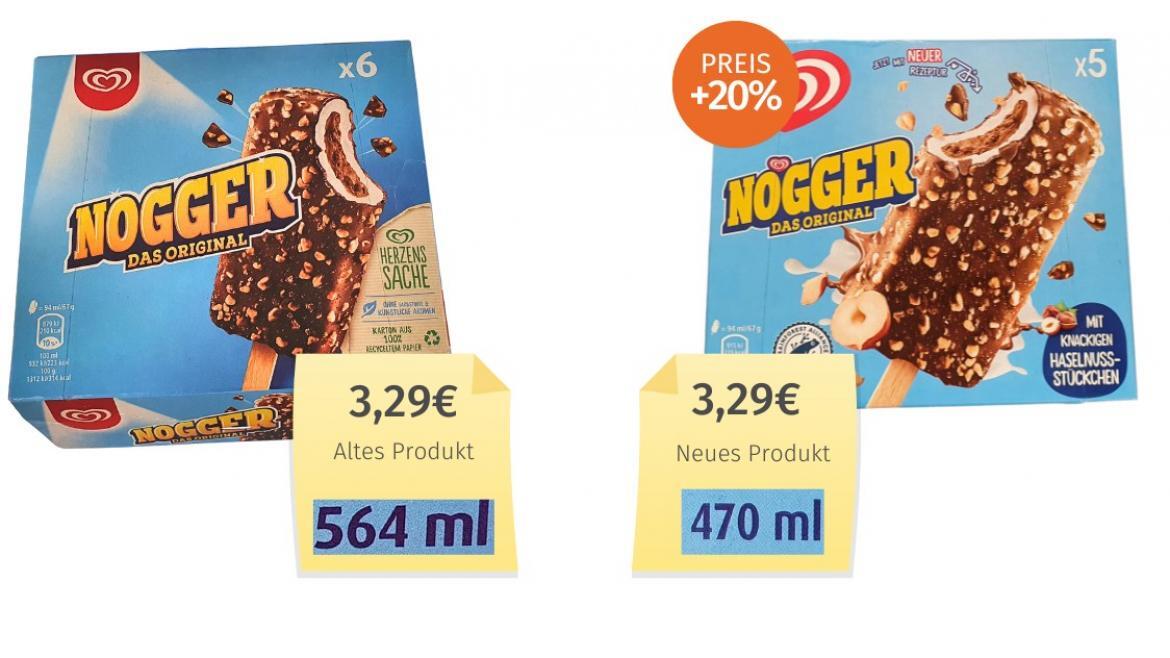 Nogger (Langnese/Unilever): Kunden müssen sich zukünftig einen weniger noggern – denn Langnese hat die Preise erhöht.
