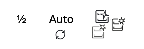 Spülmaschinen-Symbole: halbe Beladung, Automatik-Programm, Maschinenpflege (von links nach rechts).