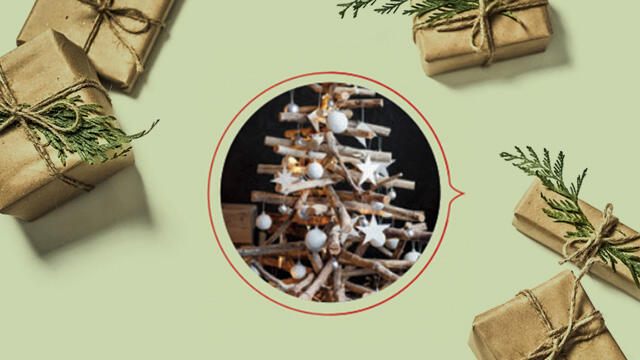 Sinnvolles Geschenk, um Geschenke drunterzulegen: ein alternativer Weihnachtsbaum