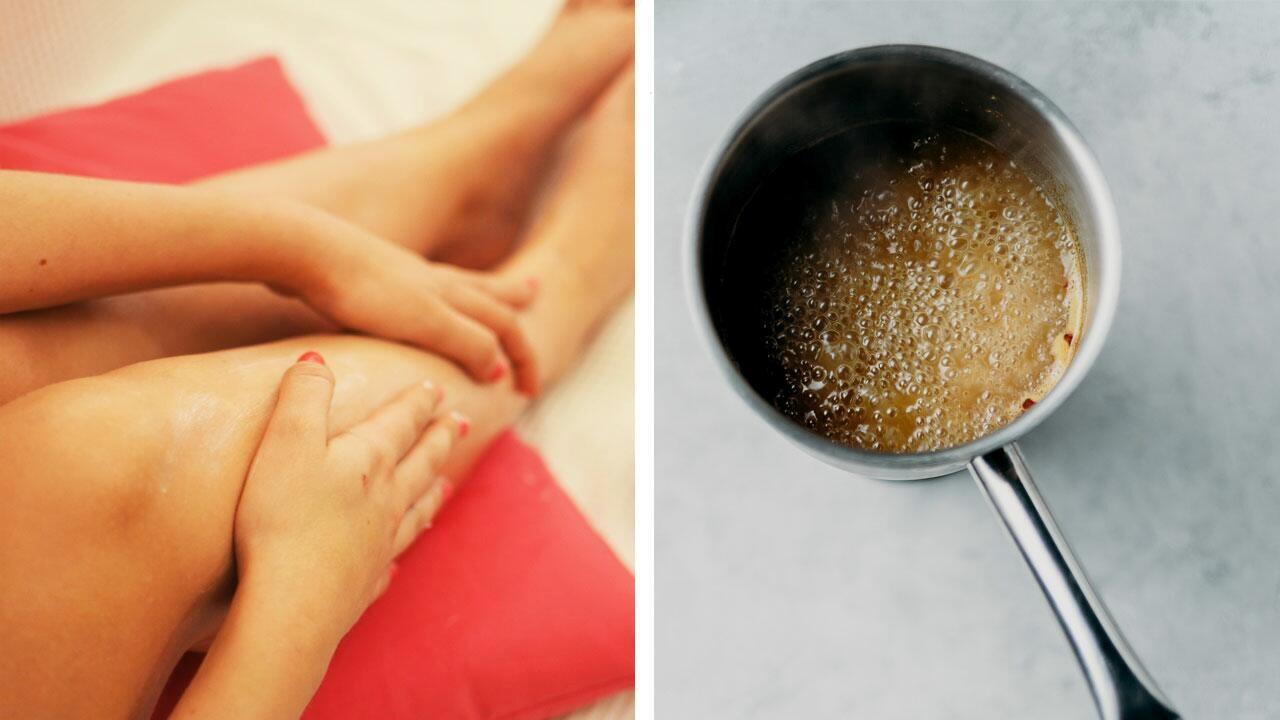 Sugaring ist etwas schmerzhaft und erfordert Übung, die Haare wachsen aber erst nach etwa vier Wochen nach. Sugaring ist etwas schmerzhaft und erfordert Übung, die Haare wachsen aber erst nach etwa vier Wochen nach.