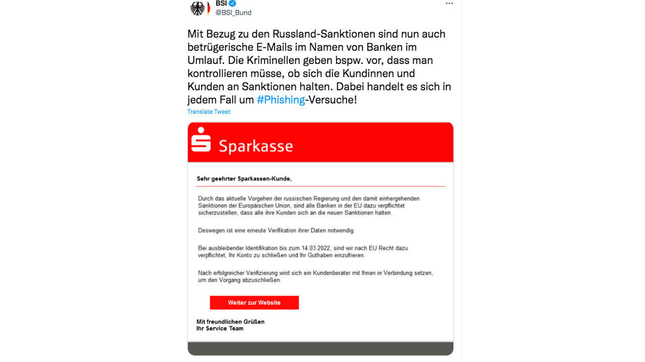 Der Krieg in der Ukraine wird für Phishing ausgenutzt.