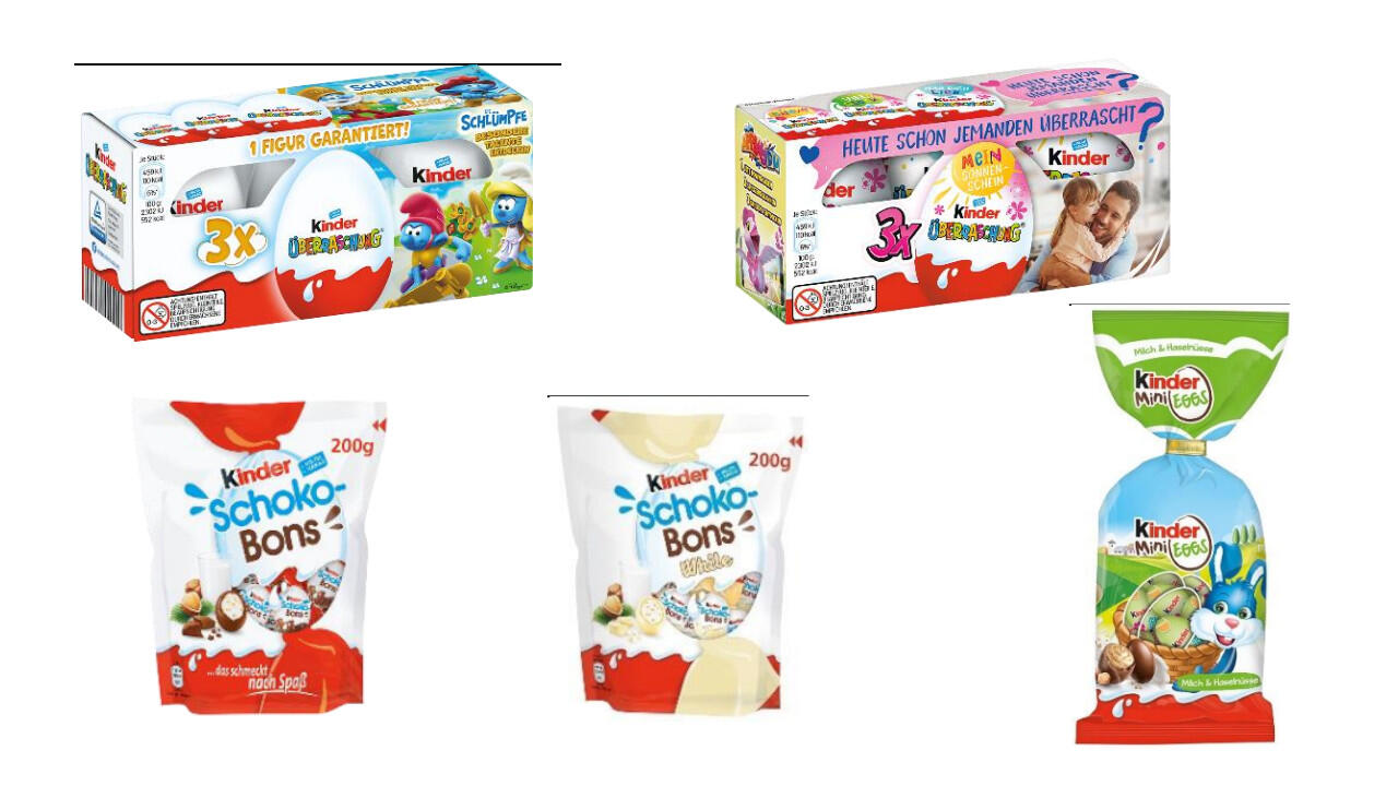 Schoko-Bons, Kinder-Überraschung, Kinder-Mini-Eggs: Unter anderem sind diese Kinder-Produkte vom Rückruf bei Ferrero betroffen.