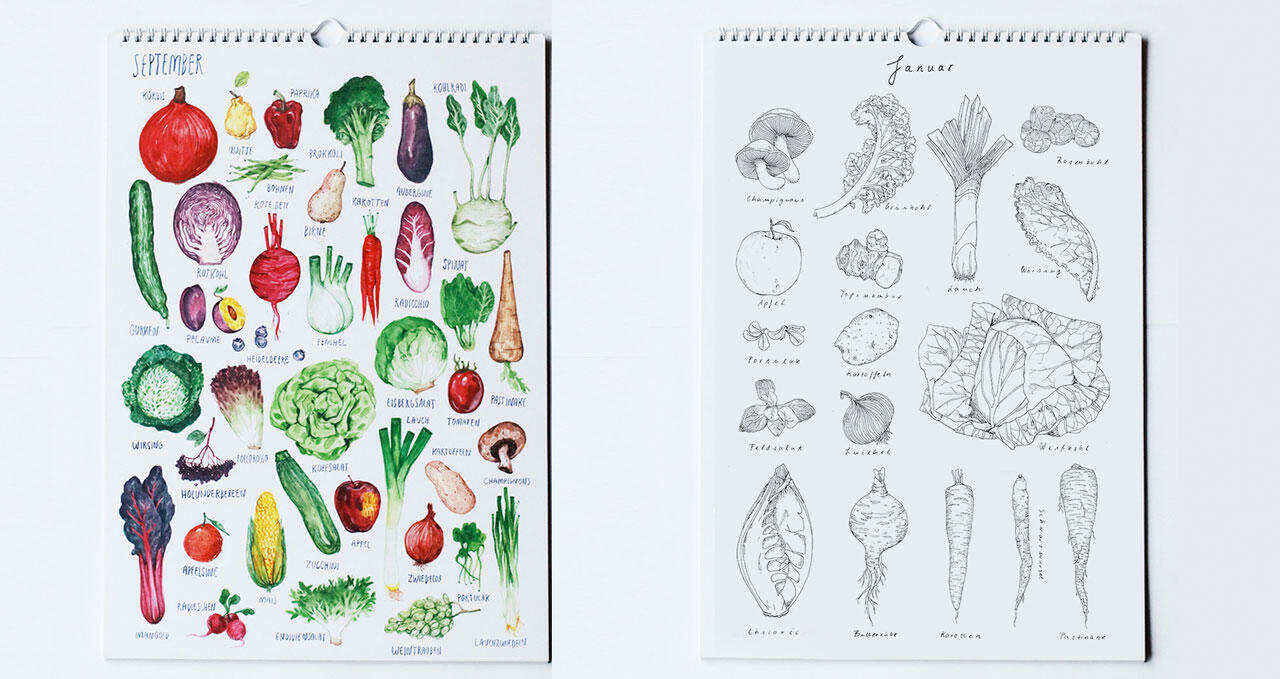 Nachhaltige Geschenke: Saisonkalender von Pia Kraftfutter Nachhaltige Geschenke: Saisonkalender von Pia Kraftfutter