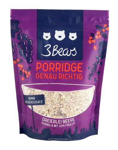 3 Bears Porridge Genau Richtig Dreierlei Beere, vegan