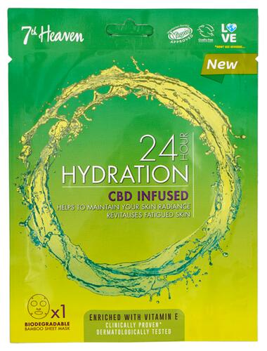 7th Heaven 24 Hour Hydration CBD Infused Bamboo Sheet Mask