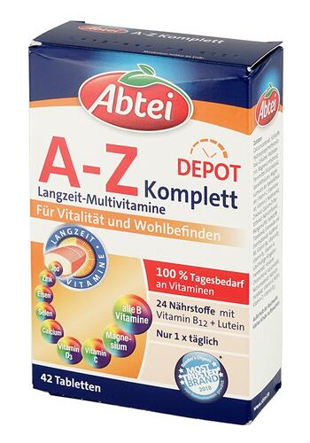 Abtei A-Z Komplett Depot Langzeit-Multivitamine, Tabletten