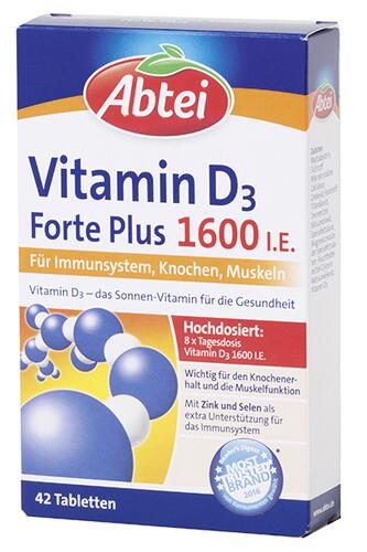 Abtei Vitamin D3 Forte Plus 1600 I.E., Tabletten