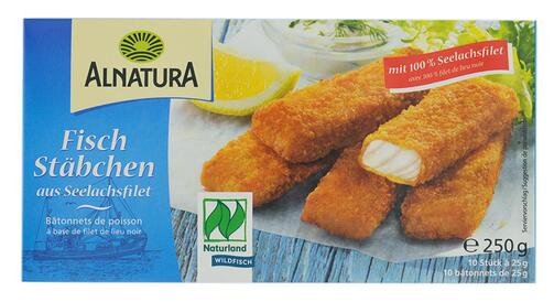 Alnatura Fischstäbchen aus Seelachsfilet, 10 Stück