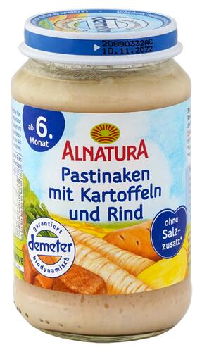 Alnatura Pastinaken mit Kartoffeln und Rind, Demeter