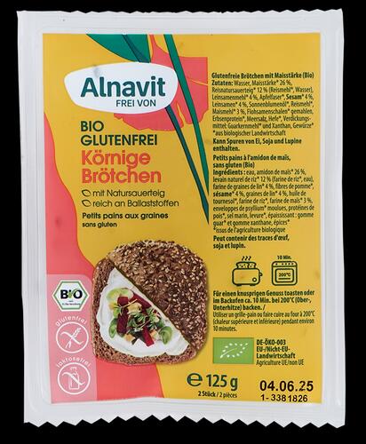 Alnavit frei von Bio glutenfrei körnige Brötchen
