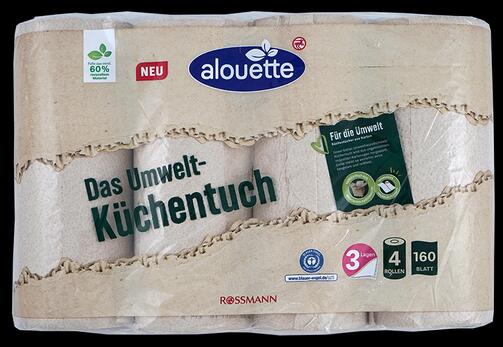 Alouette das Umwelt-Küchentuch, 3-lagig, 4 Rollen