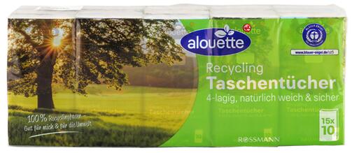 Alouette Recycling Taschentücher, 4-lagig