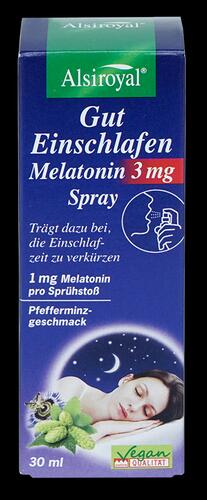 Alsiroyal Gut Einschlafen Melatonin 3 mg Spray, Pfefferminze