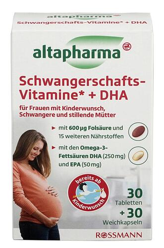 Altapharma Schwangerschafts-Vitamine + DHA, Kapseln