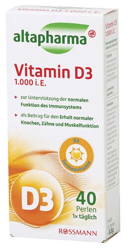 Altapharma Vitamin D3 1.000 i.E., Perlen