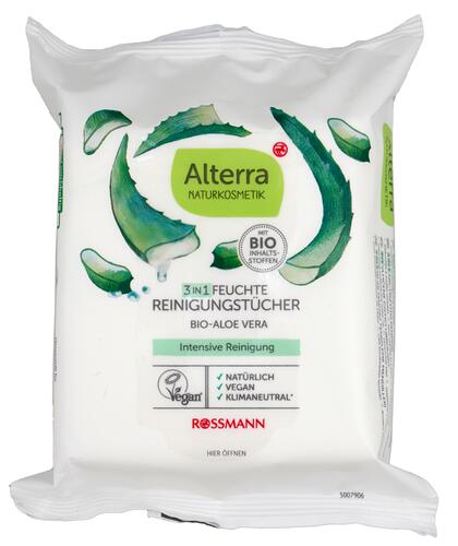 Alterra 3in1 Feuchte Reinigungstücher Bio-Aloe Vera